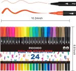 Dual Brush Marker Pens for Coloring,24 Colored Markers,Fine Point and Brush Tip Art Markers for Kids Adult Coloring Books Bullet Journals Planners,Note Taking Coloring Writing - Image 7